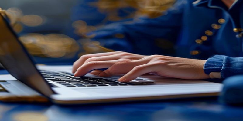 Person registering for Genesis Affiliates program on laptop